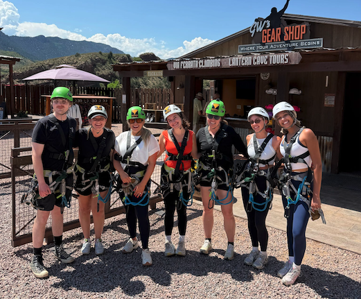 Zip lining Team Photo
